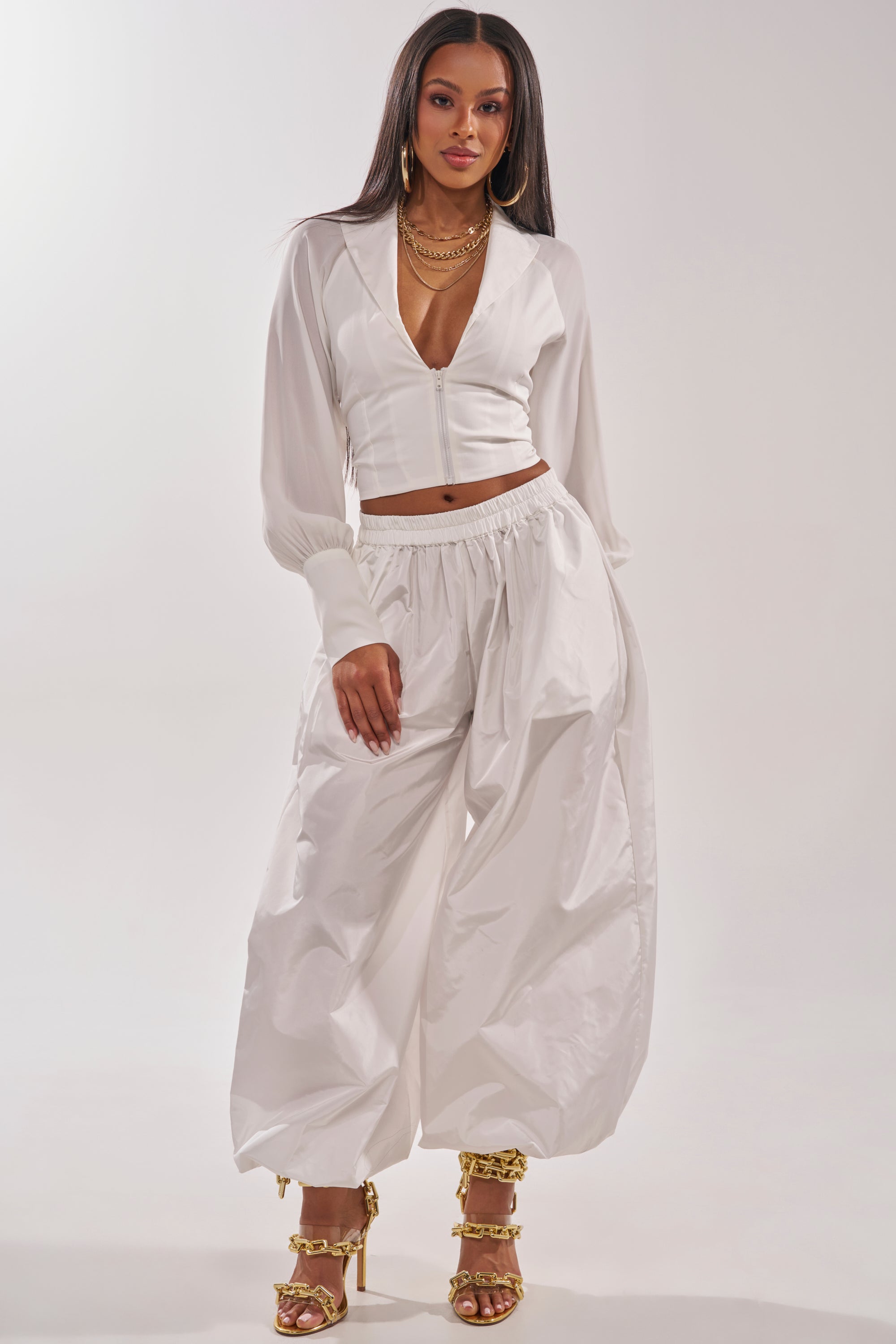 EFFORTLESS BALLOON PANT IN WHITE