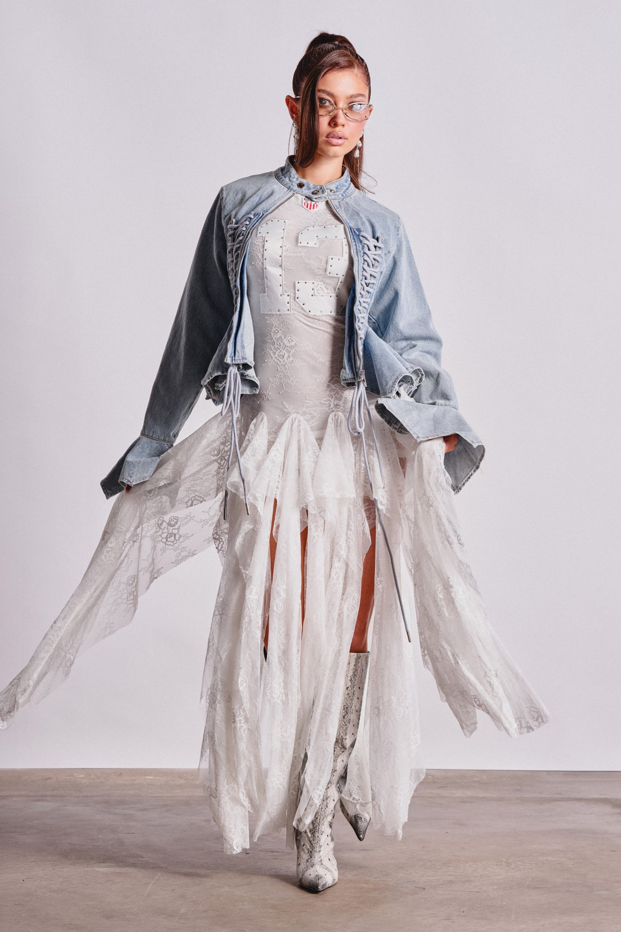 KICK OFF LACE JERSEY MAXI DRESS IN WHITE