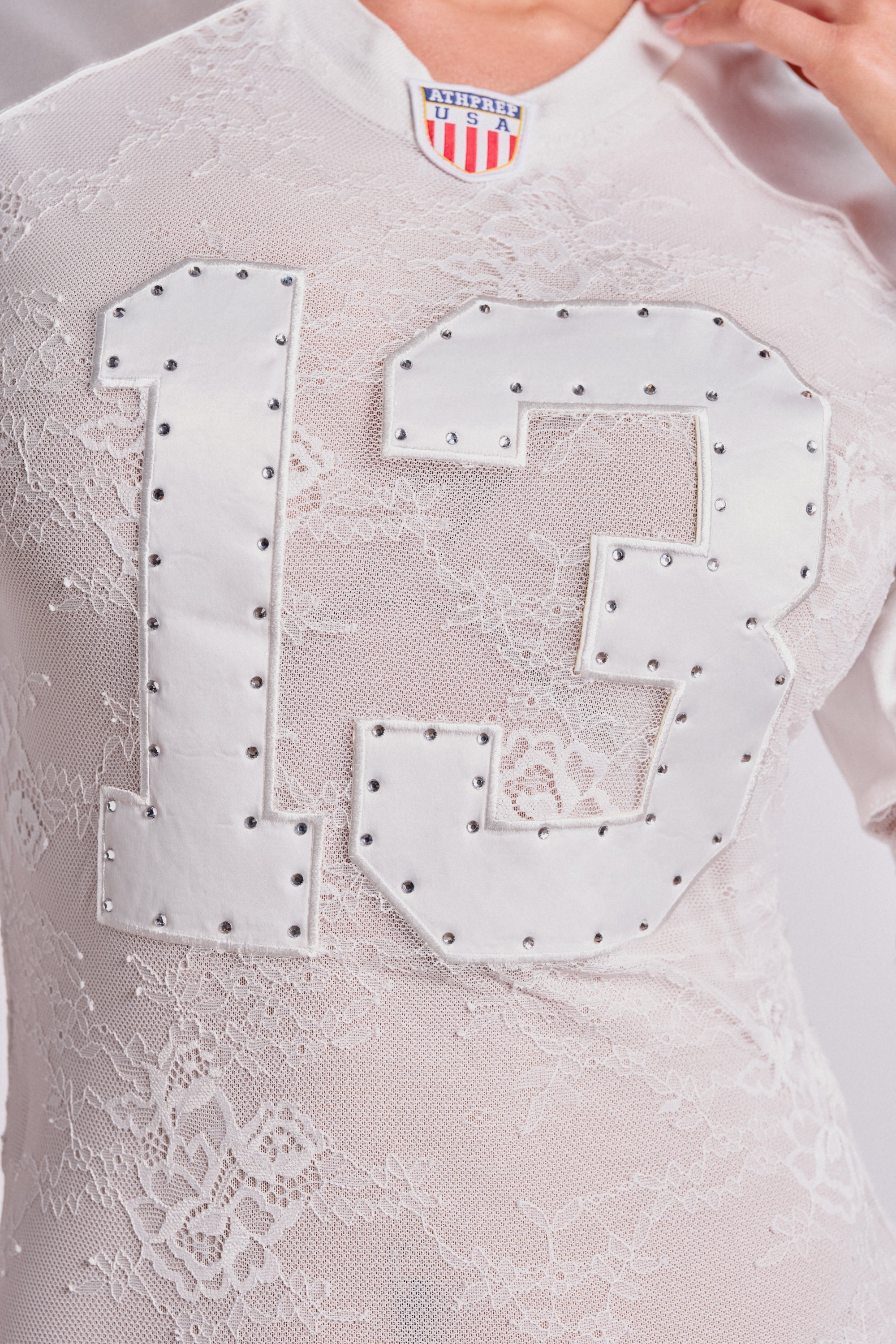 KICK OFF LACE JERSEY MAXI DRESS IN WHITE