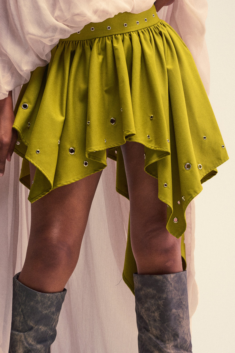 YOUNG AND FREE MINI SKIRT WITH GROMMETS