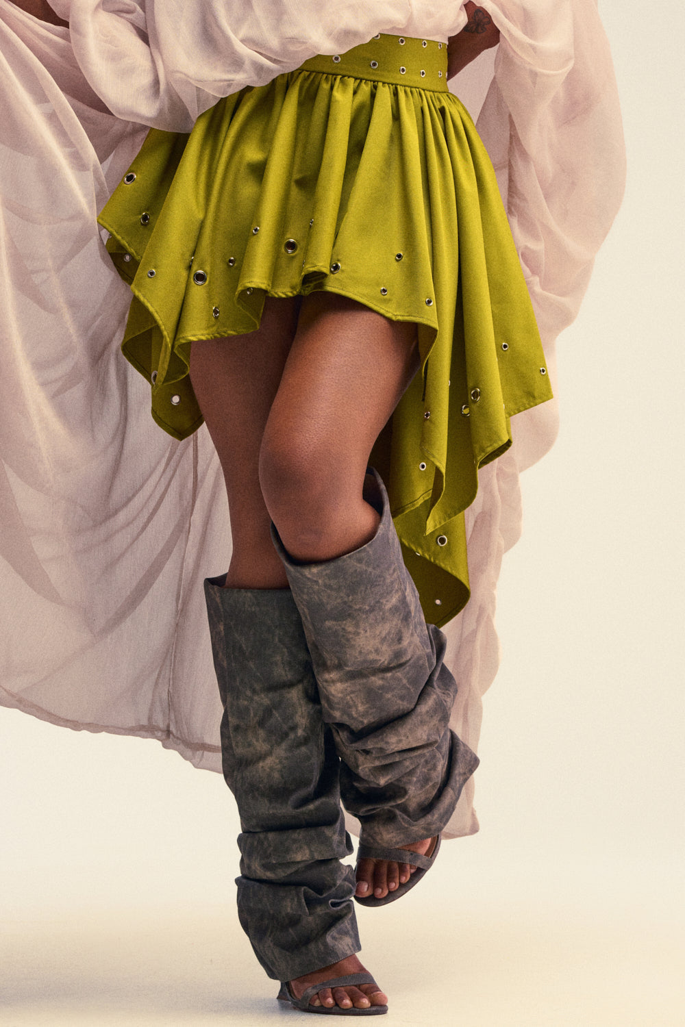 YOUNG AND FREE MINI SKIRT WITH GROMMETS
