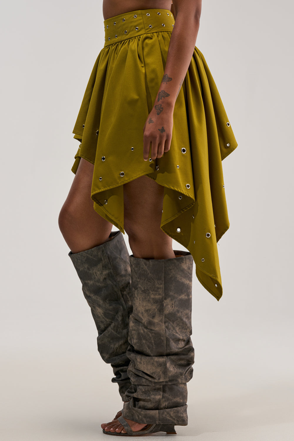 YOUNG AND FREE MINI SKIRT WITH GROMMETS
