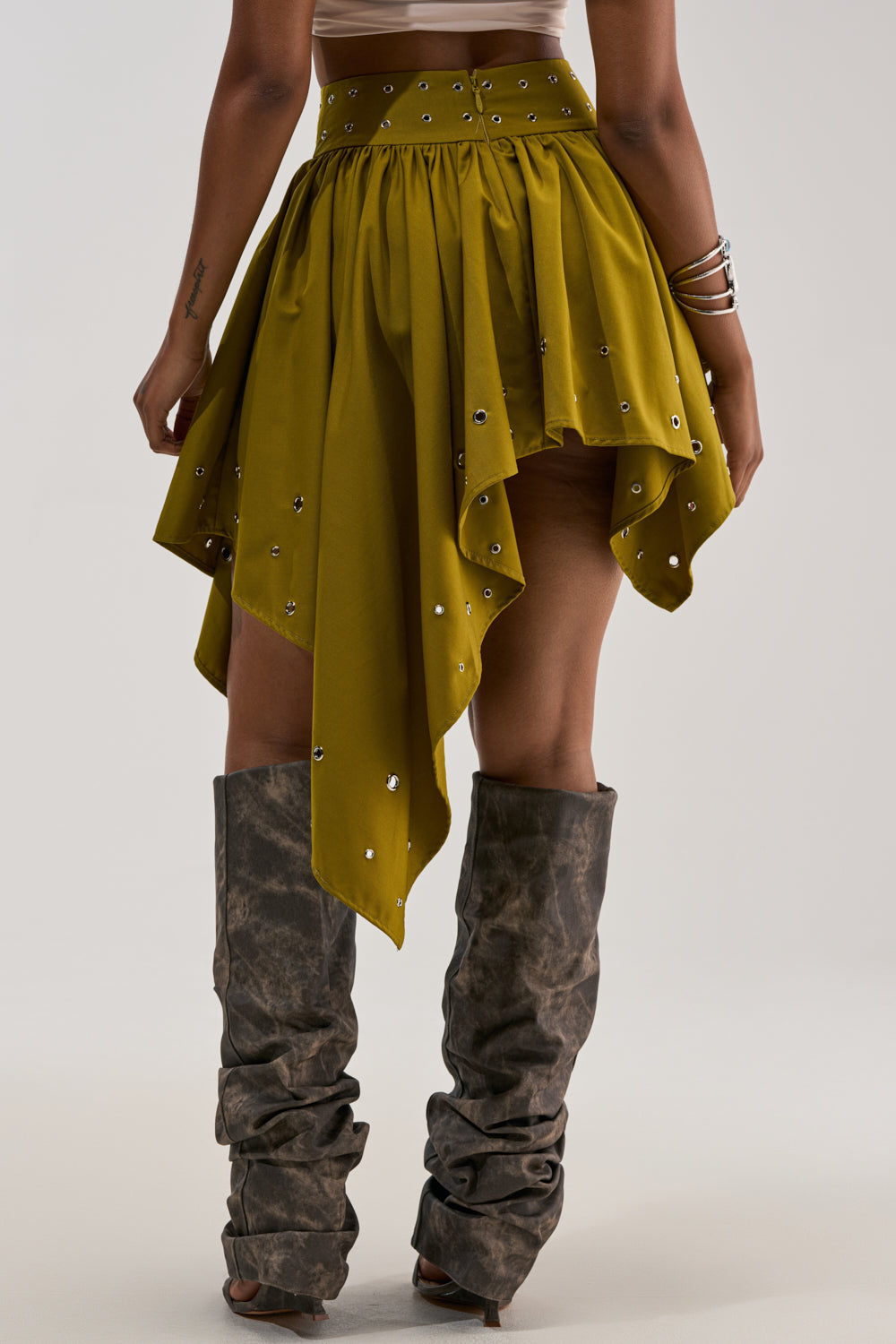 YOUNG AND FREE MINI SKIRT WITH GROMMETS