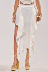 STAR OF THE NIGHT SATIN MIDI SKIRT