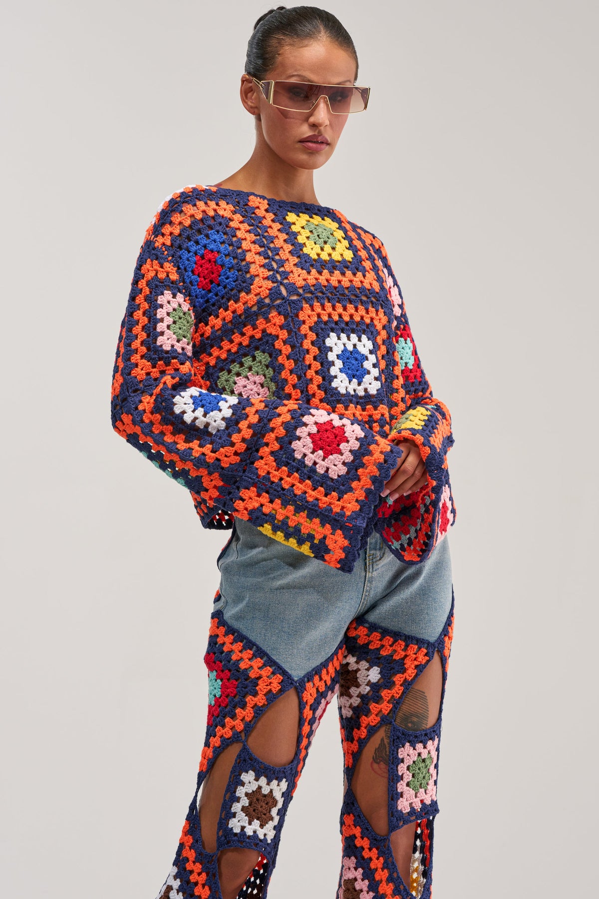 MIXED FEELING CROCHET SWEATER