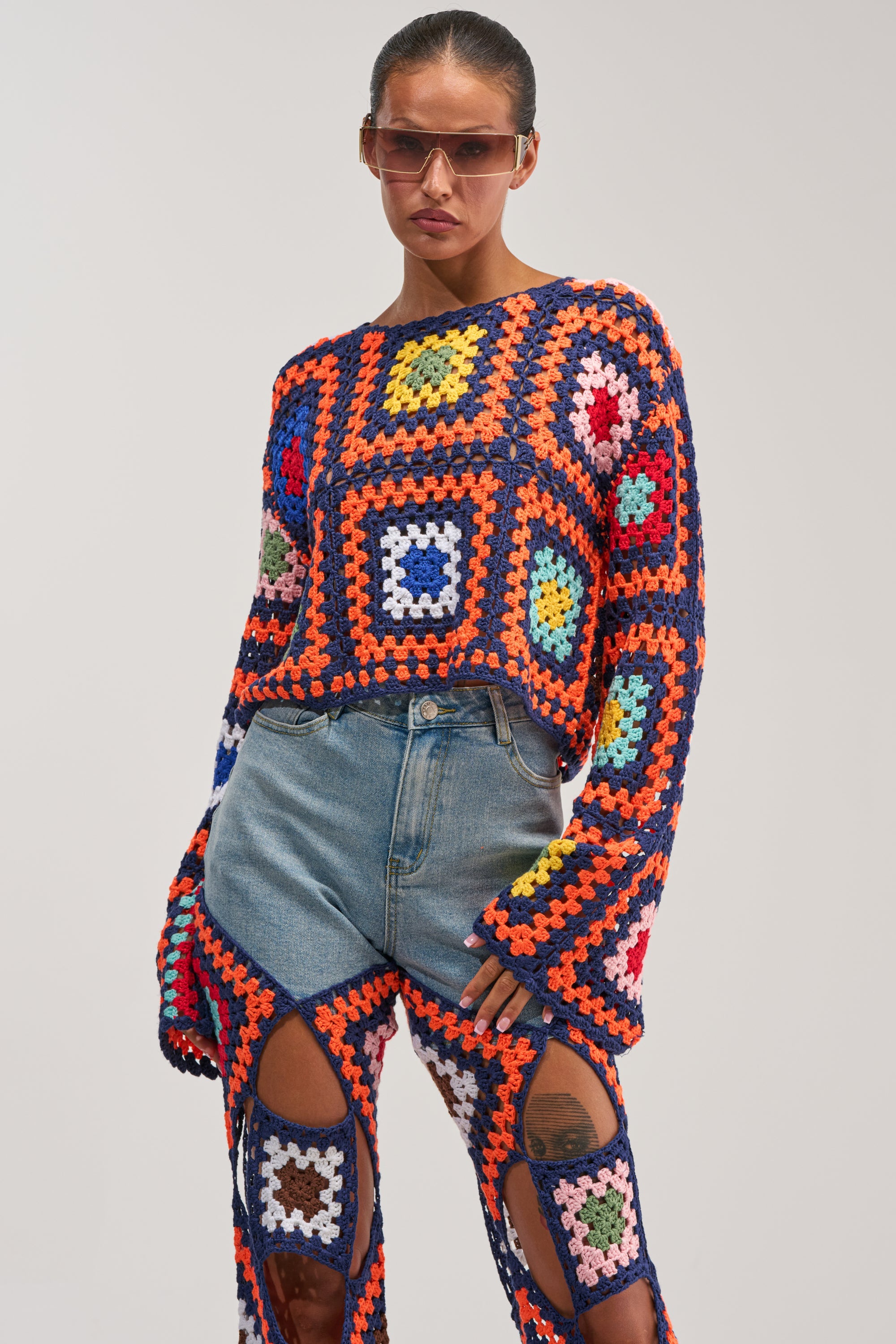 MIXED FEELING CROCHET SWEATER