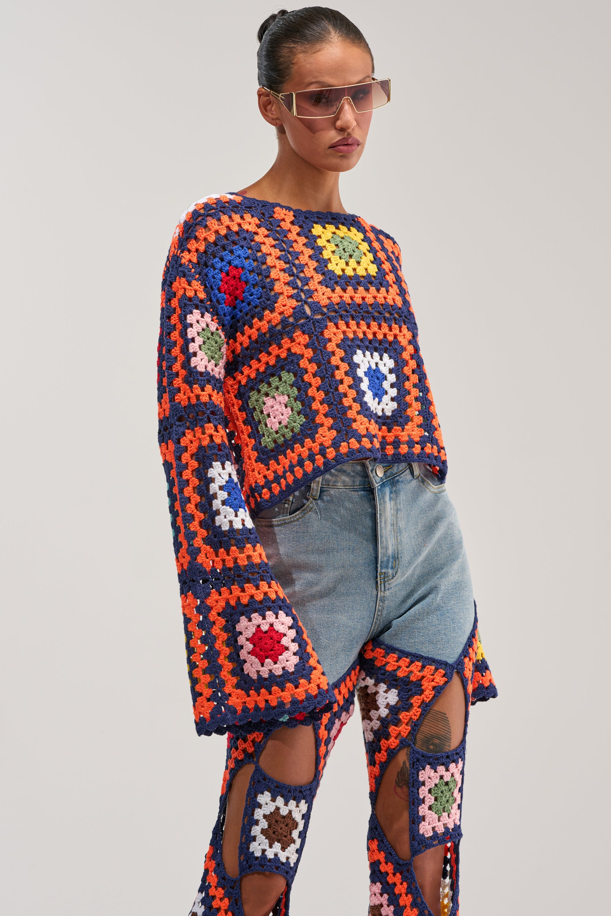MIXED FEELING CROCHET SWEATER