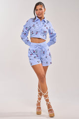 JUNIE POPLIN RHINESTONE DETAIL SHORT