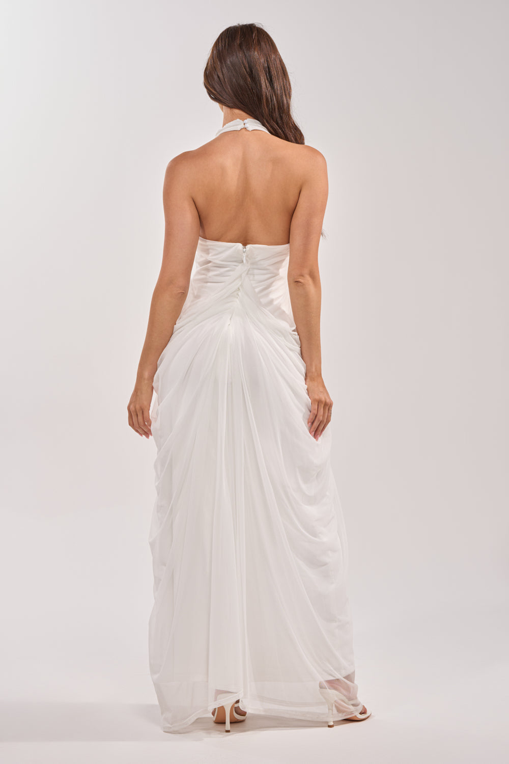RAMONA PLEATED MAXI DRESS IN WHITE