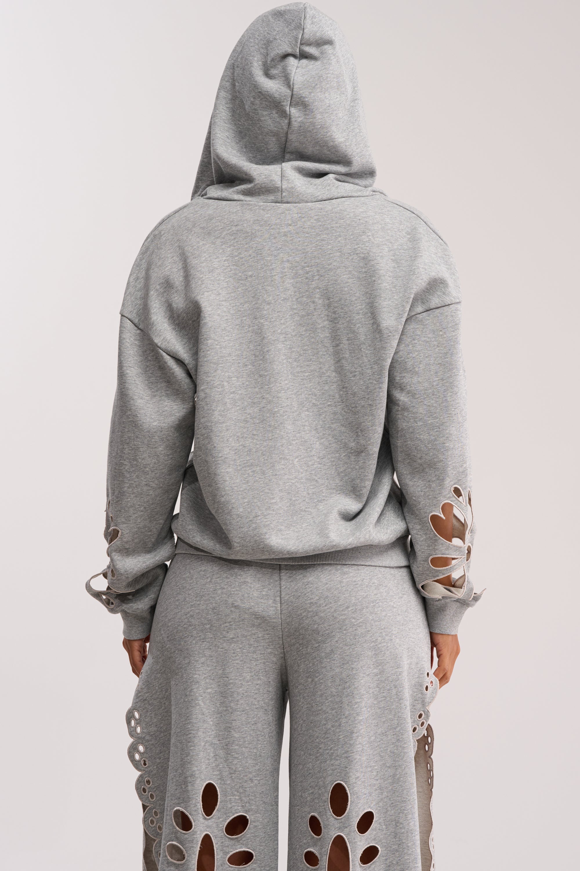 GIRLY POP CUTOUT ZIP UP SWEATSHIRT
