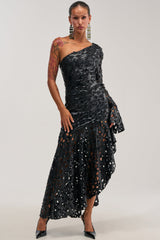 MAKE A STATEMENT ONE SHOULDER MIDI DRESS