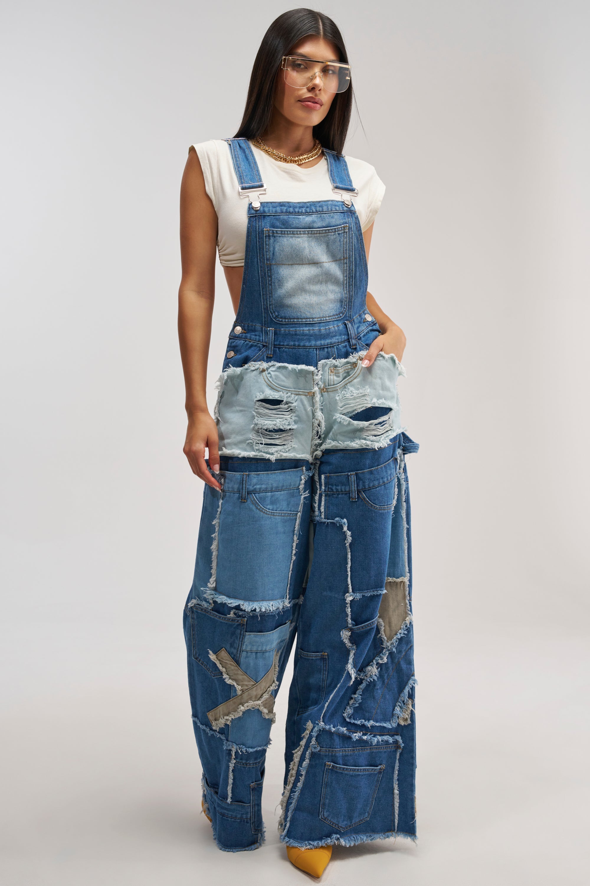 CITY CHIC DENIM OVERALLS