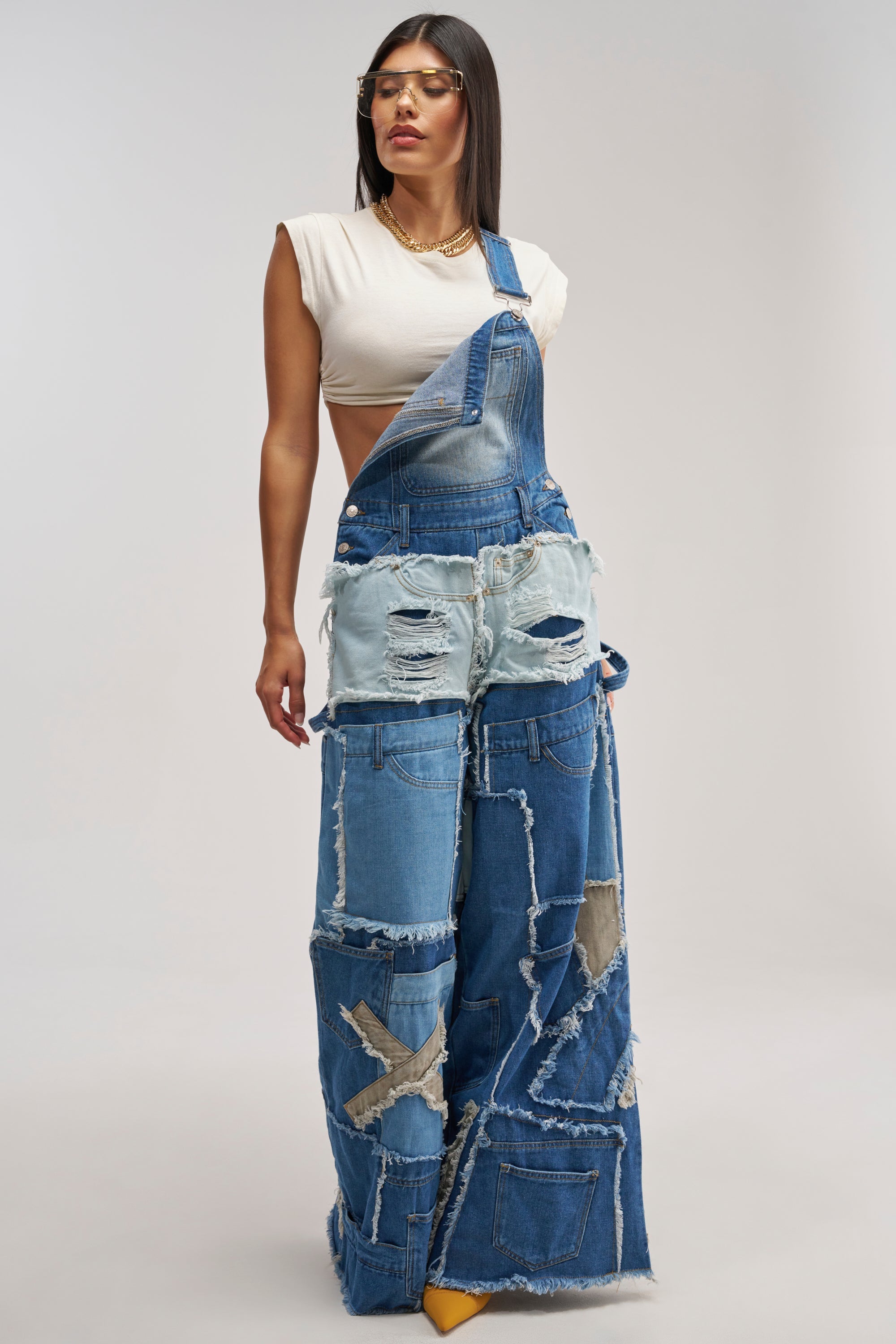 CITY CHIC DENIM OVERALLS