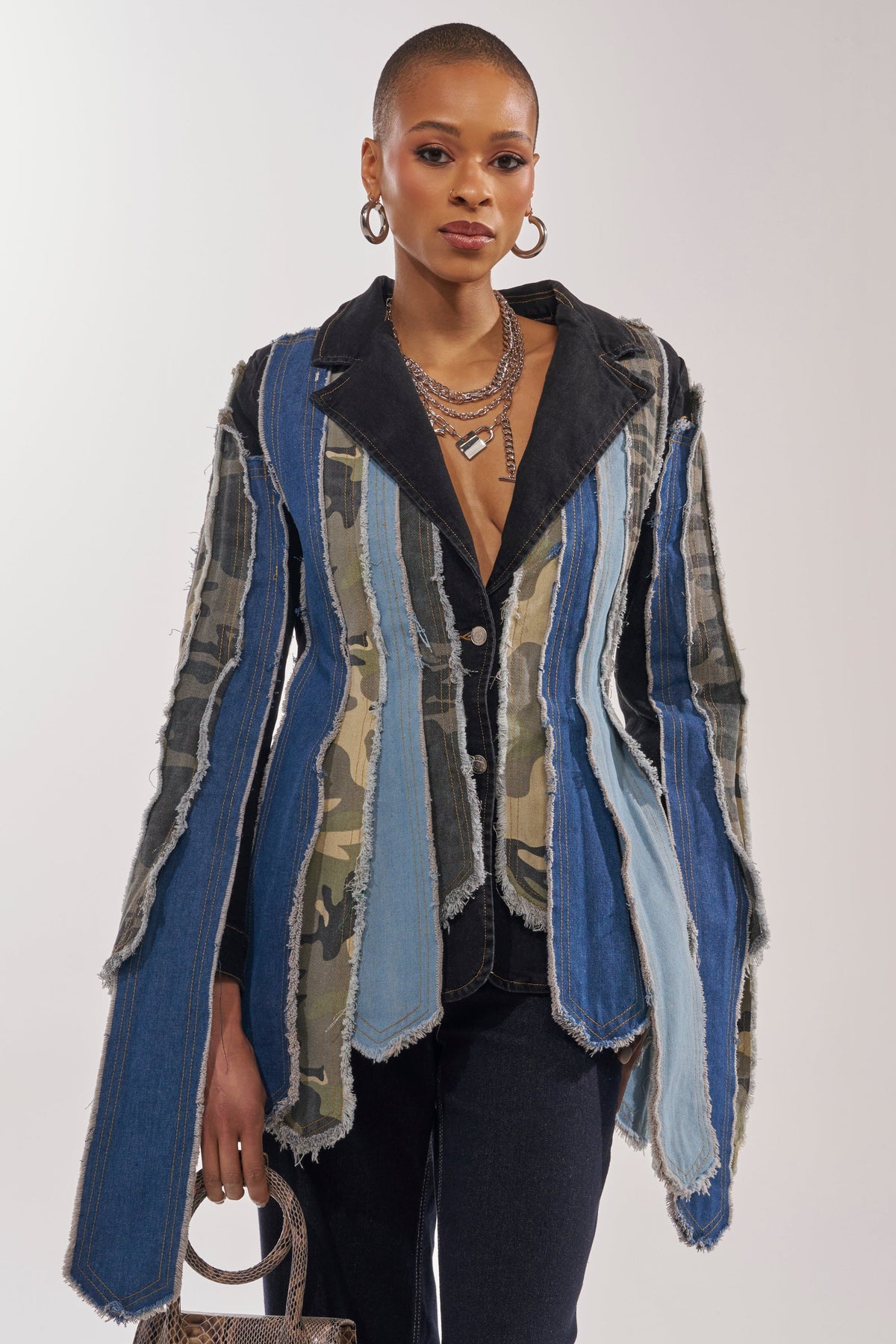 HERE FOR IT PATCHWORK BLAZER