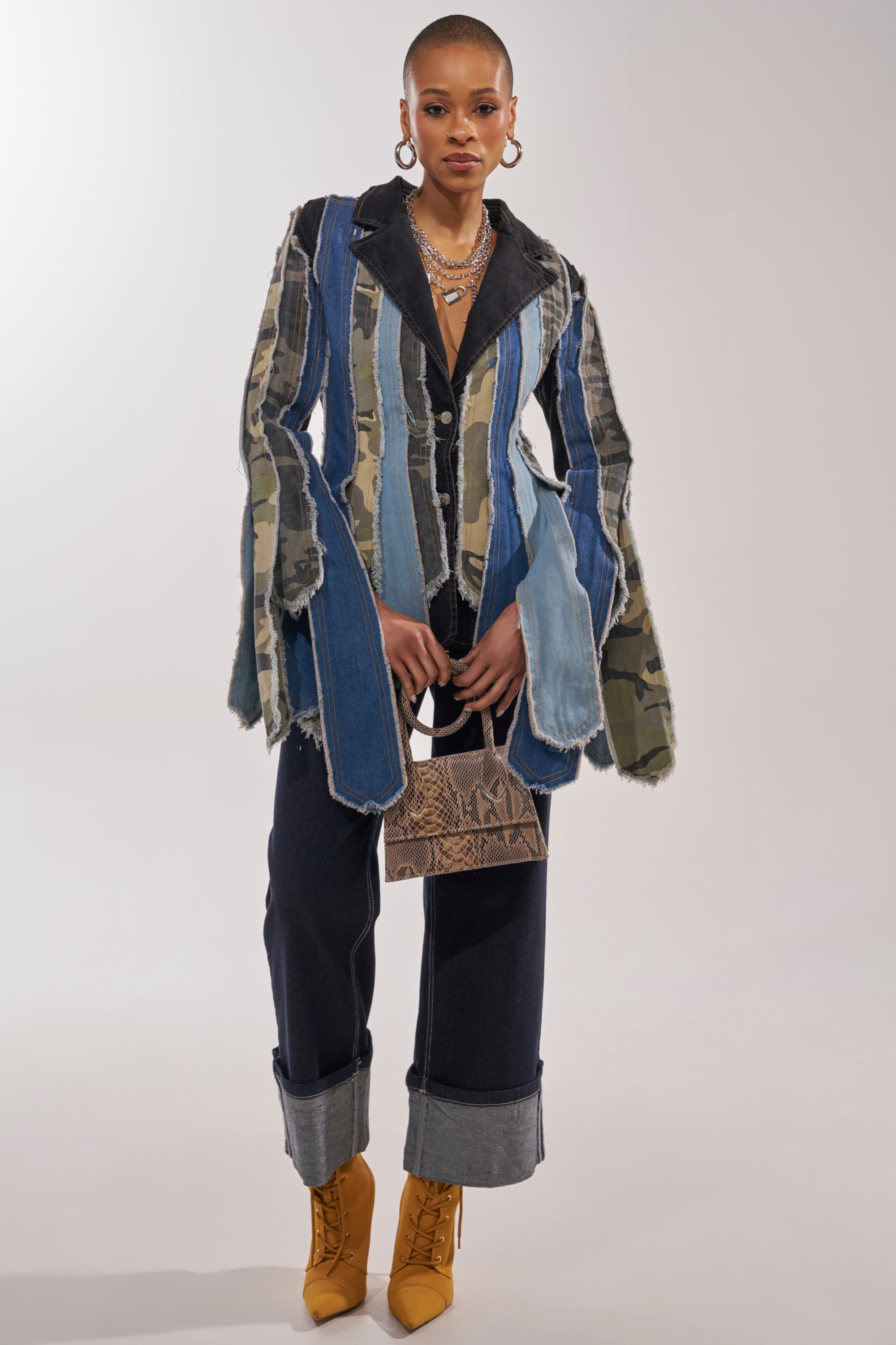 HERE FOR IT PATCHWORK BLAZER