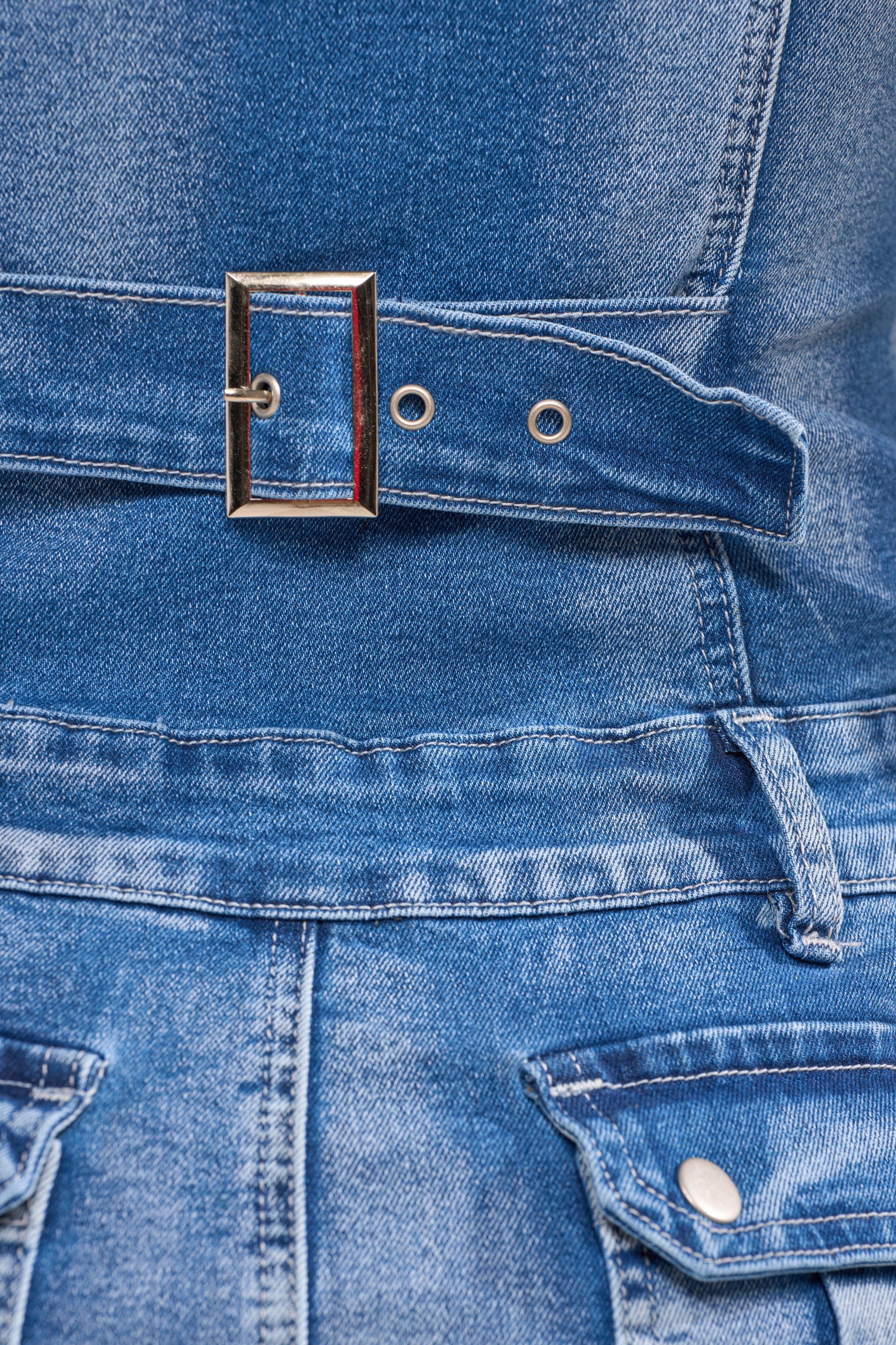 NO CHILL DENIM MINI DRESS