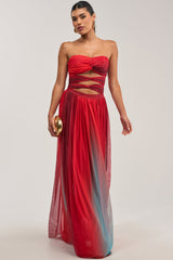 CELESTE CHIFFON MAXI DRESS IN MULTI