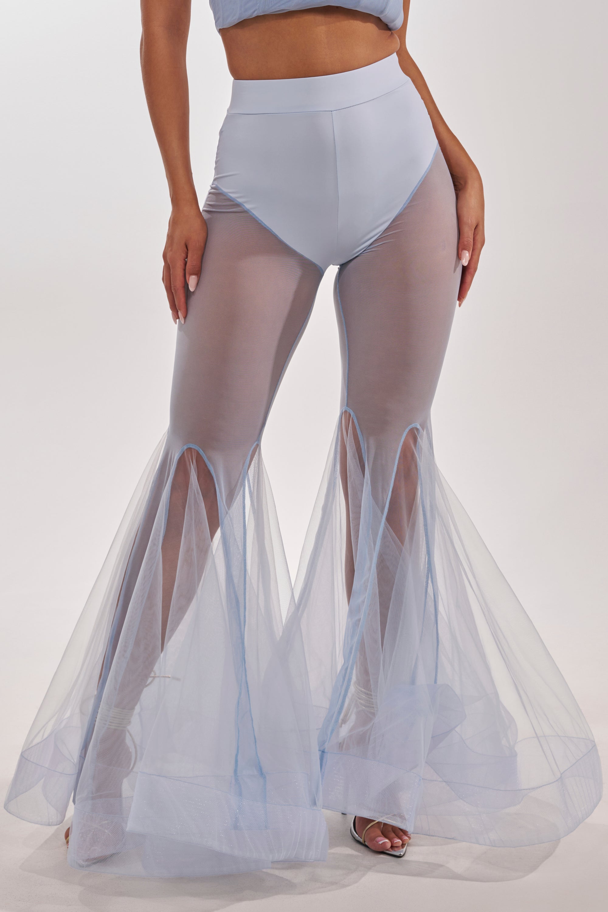 FEELING BLUE MESH FLARE PANT