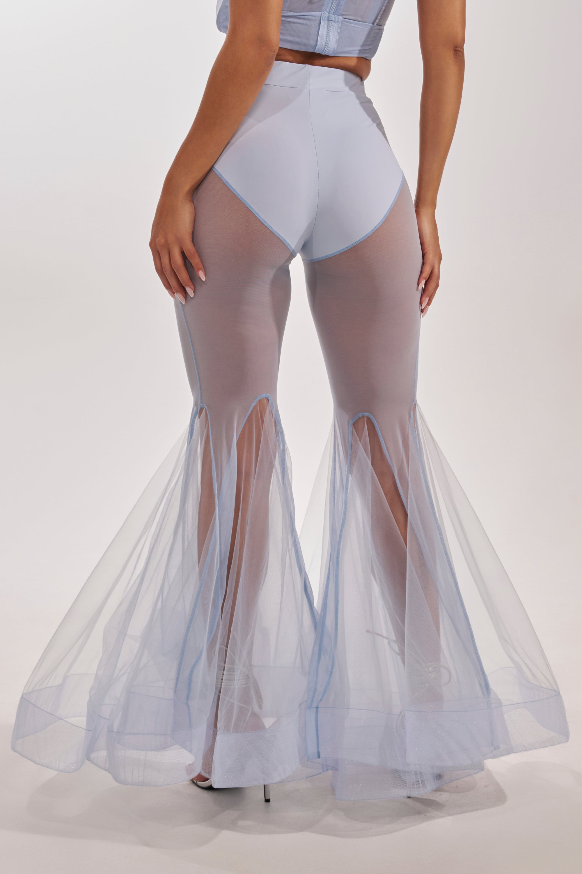 FEELING BLUE MESH FLARE PANT