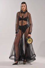 COOL GIRL MESH LAYERING MAXI DRESS