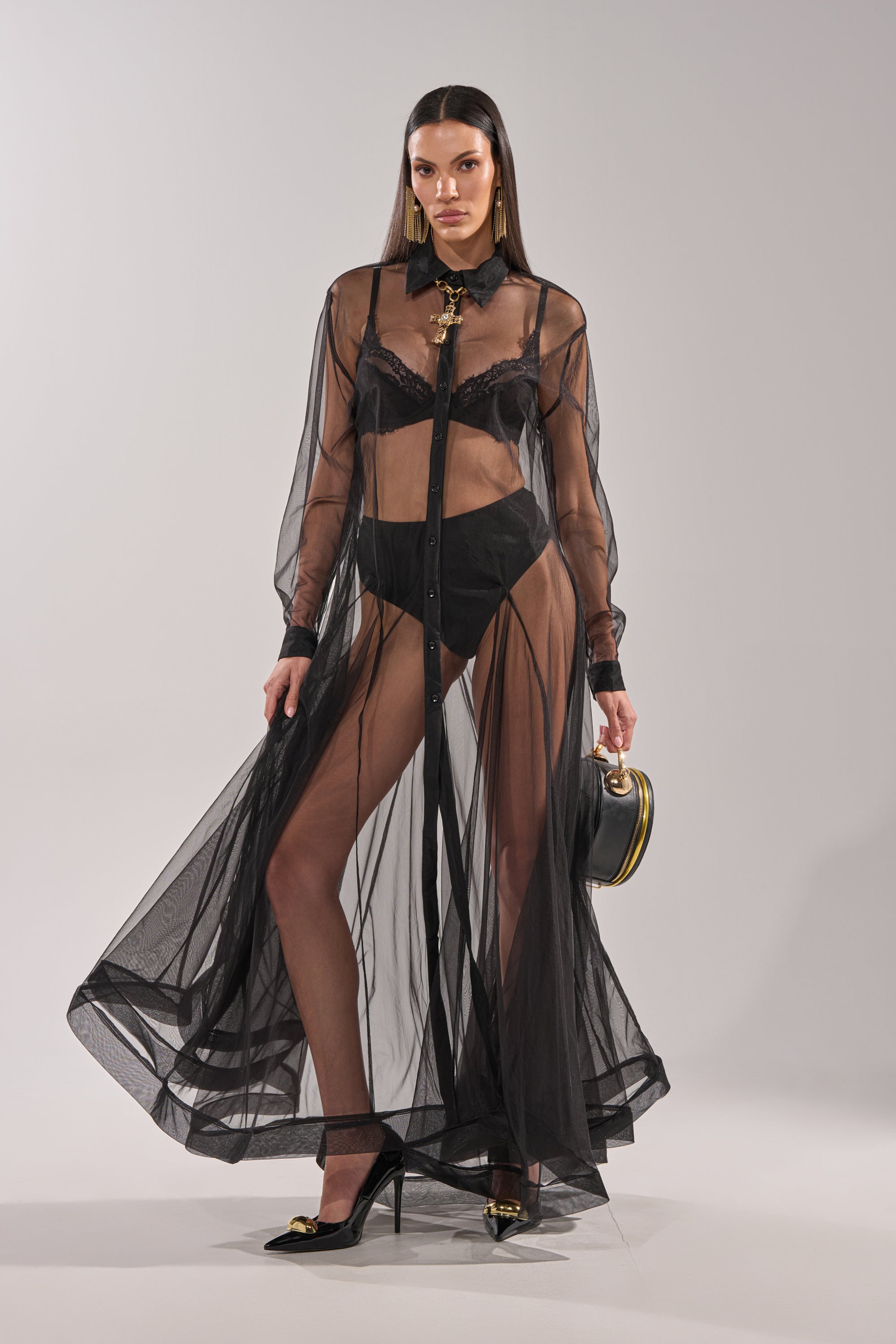 COOL GIRL MESH LAYERING MAXI DRESS