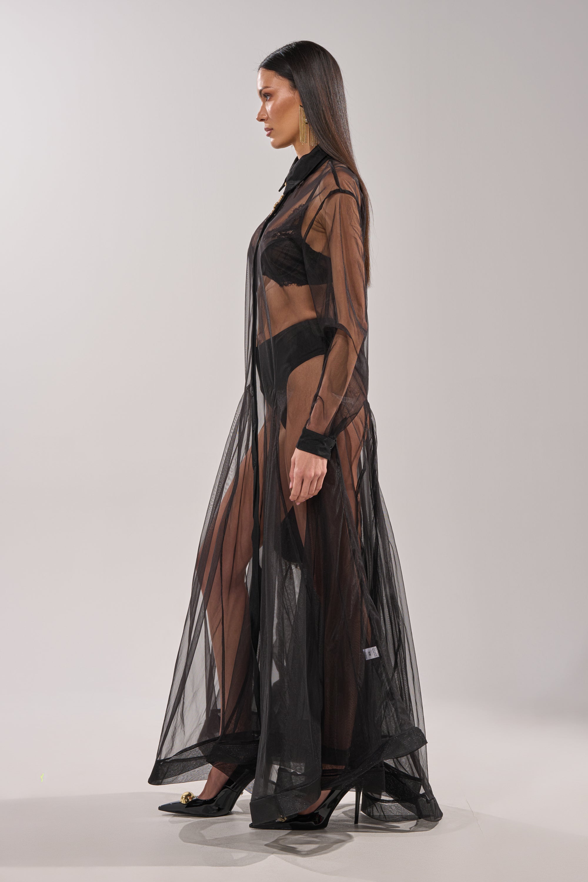 COOL GIRL MESH LAYERING MAXI DRESS