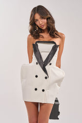 THE MAIN EVENT SUITING MINI DRESS IN WHITE