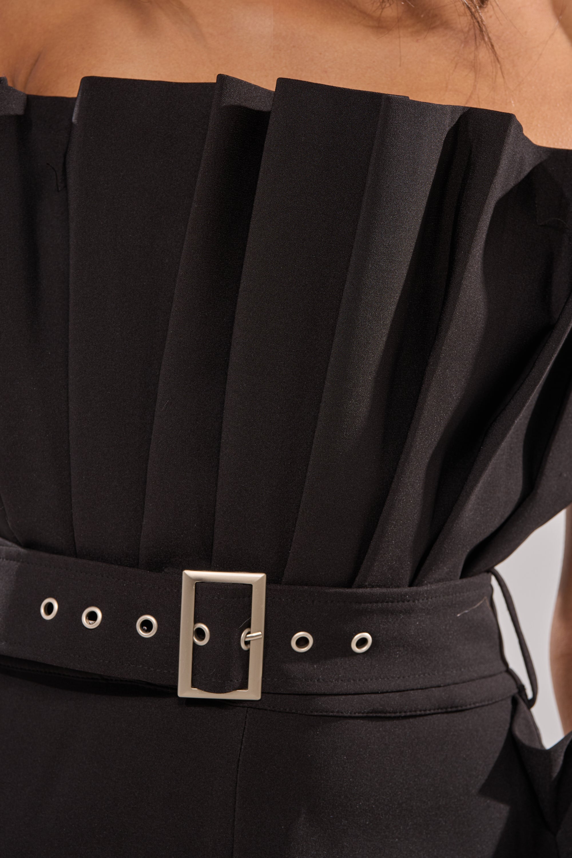 RUFFLE MY FEATHERS BLACK JUMPSUIT