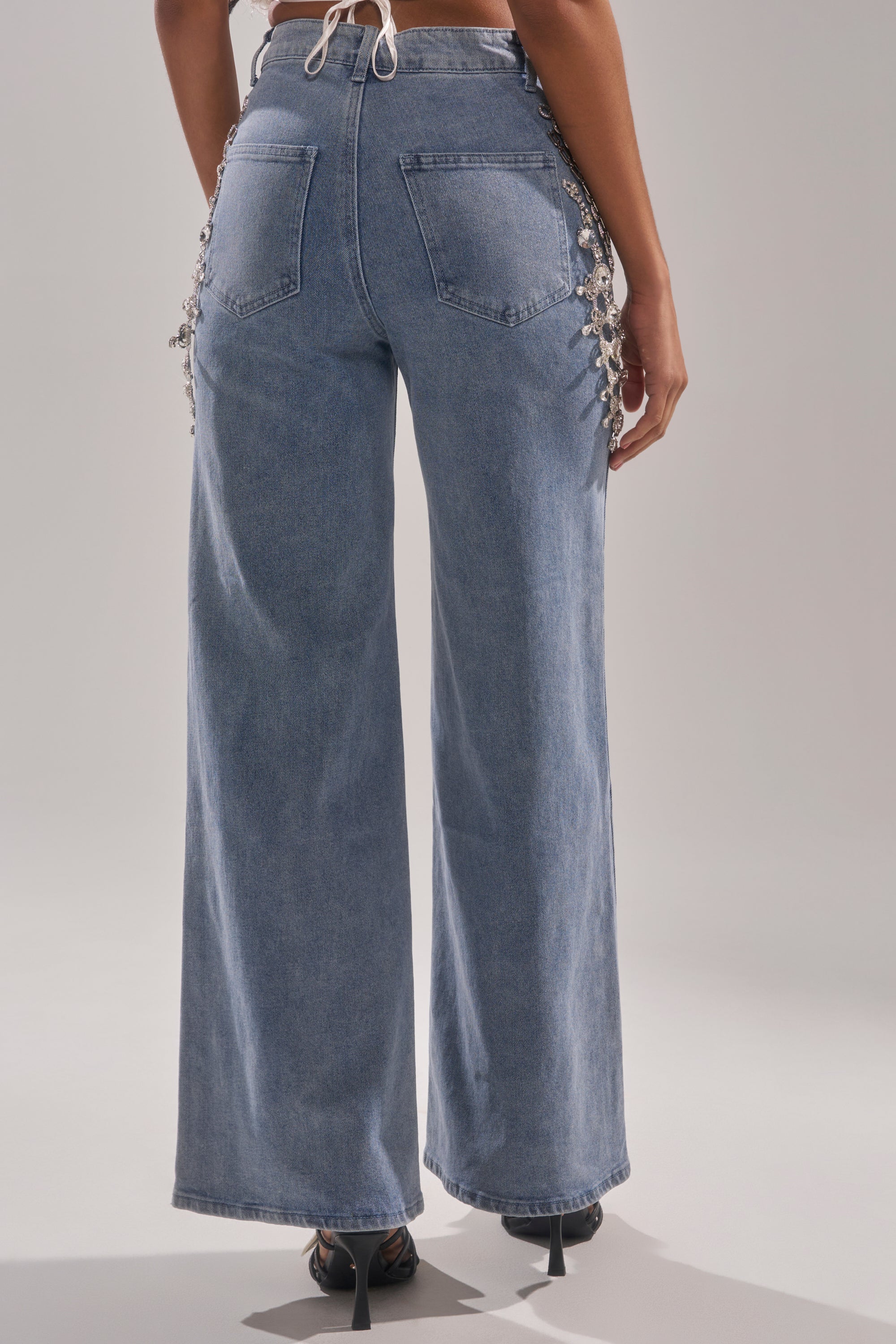 DIAMOND LOVER RELAXED DENIM WITH RHINESTONE