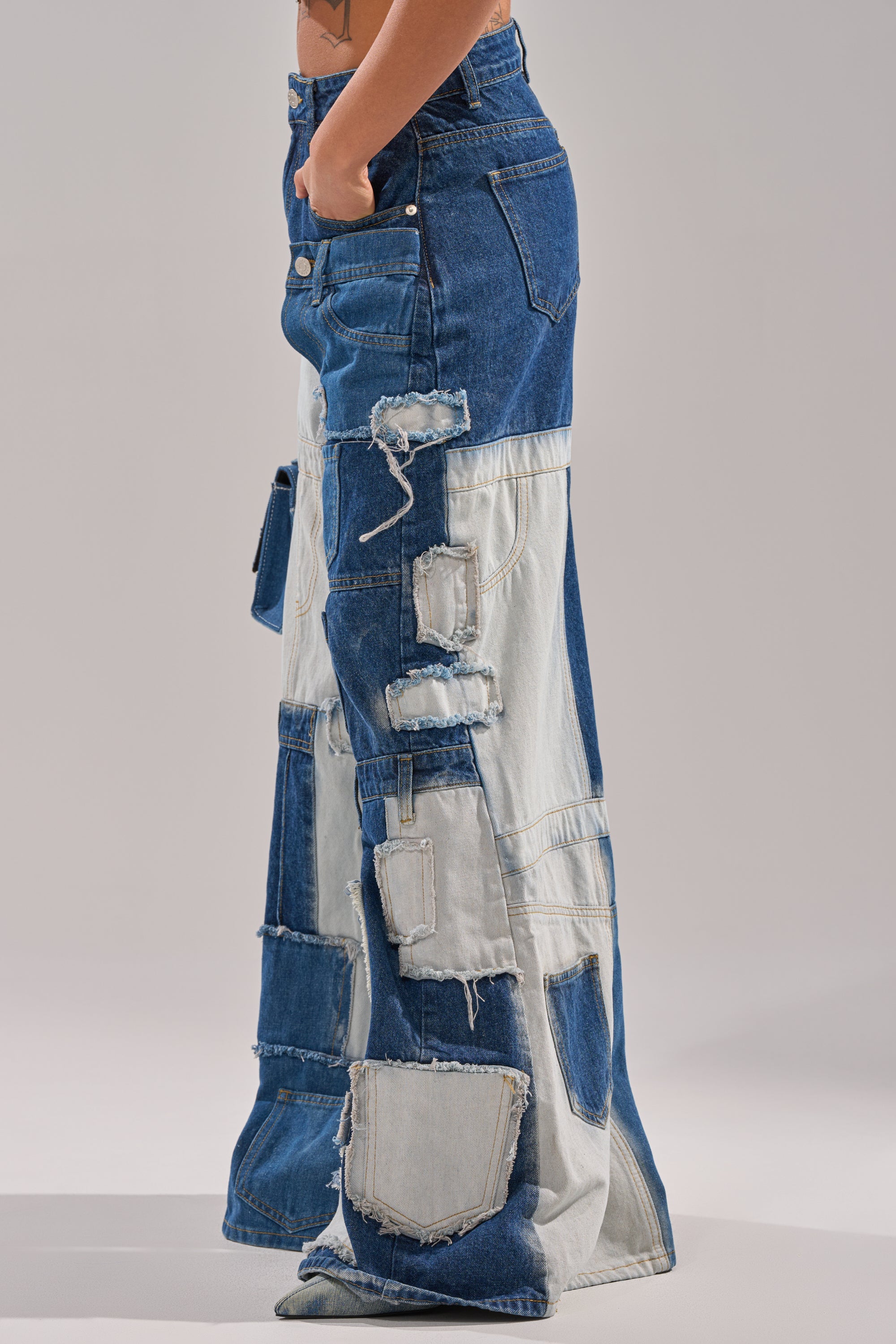 TOO MUCH GOING ON WIDE LEG DENIM