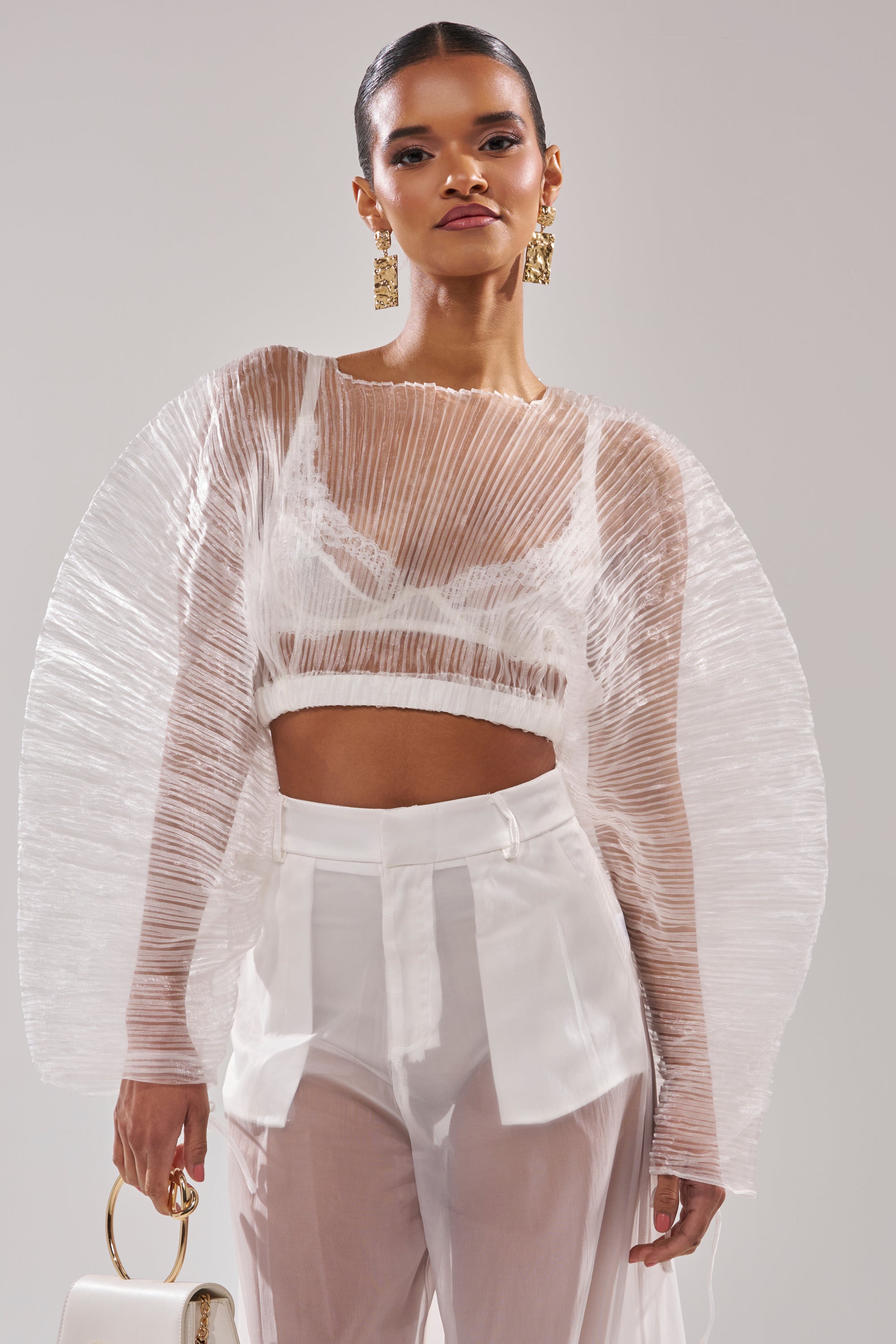 VACATION MODE PLEATED BLOUSE