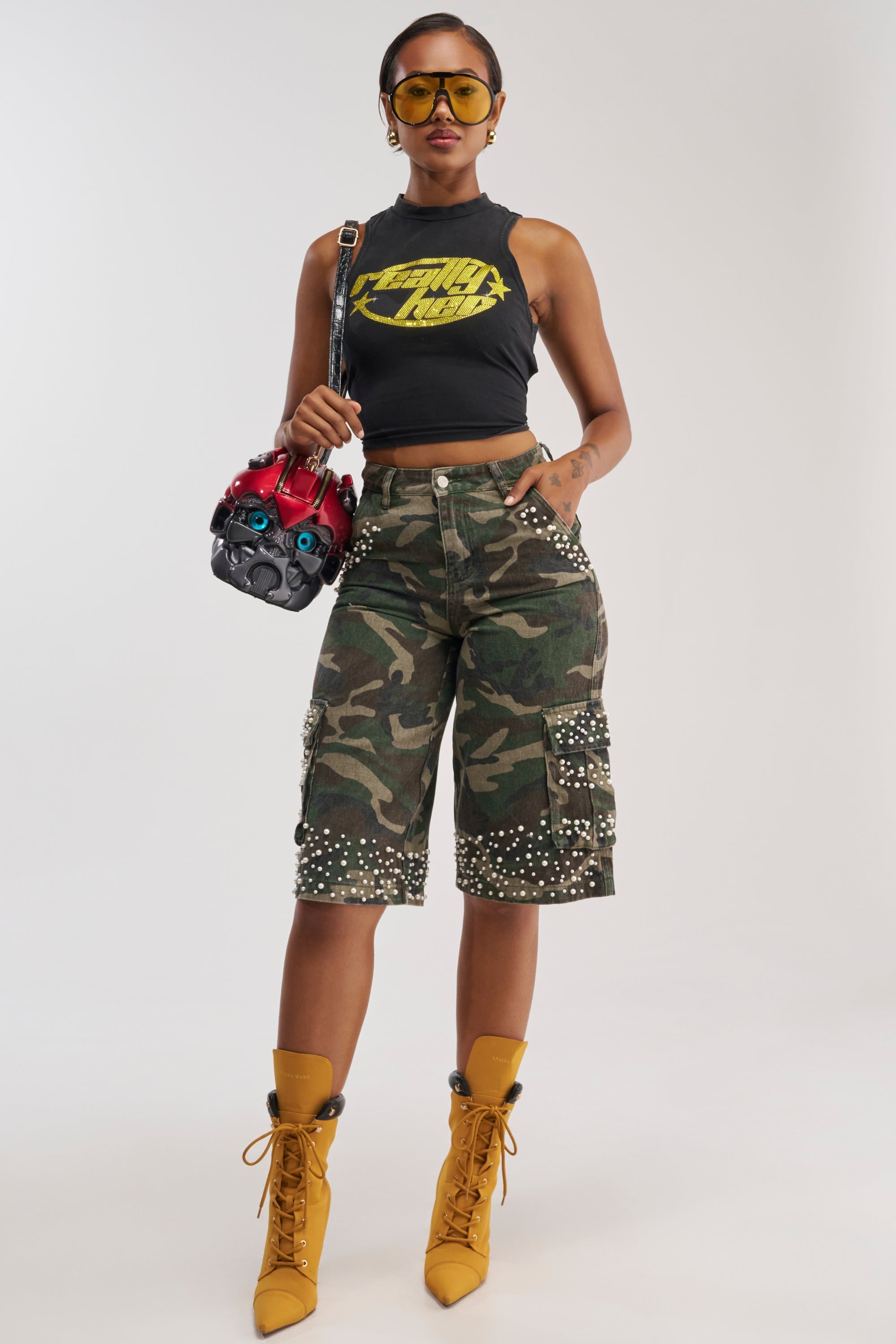 LUXURIOUS CAMO BERMUDA CARGO SHORTS