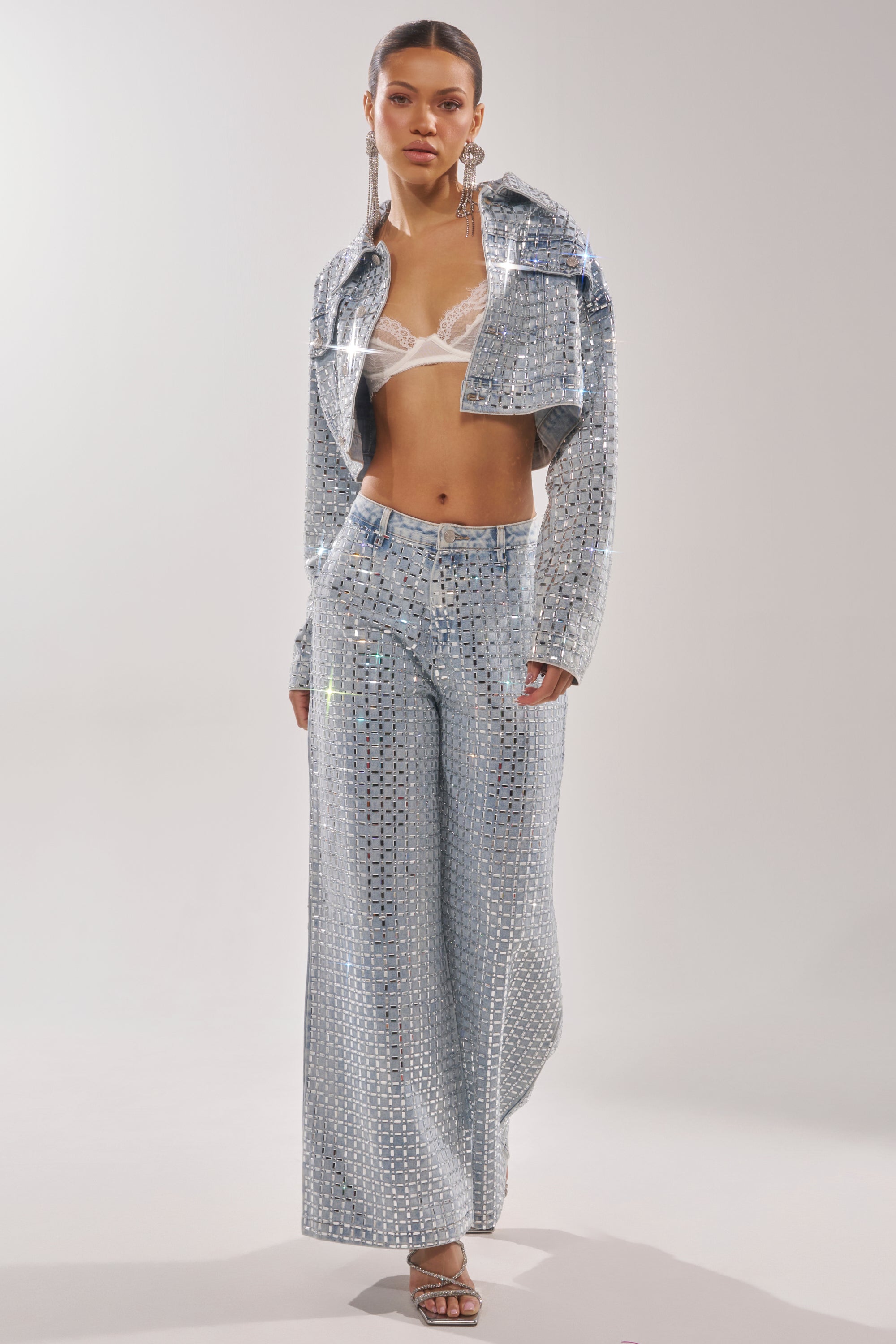 PICK N CHOOSE RHINESTONE DENIM JACKET