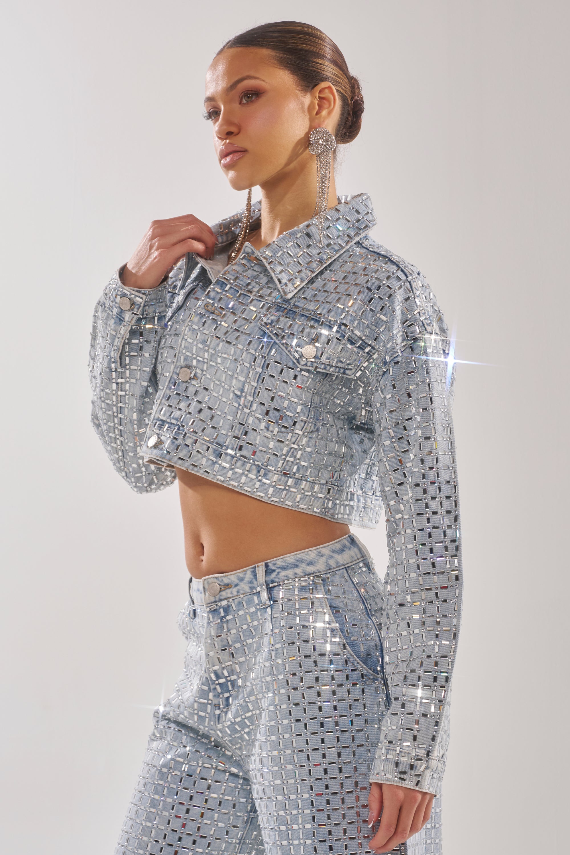 PICK N CHOOSE RHINESTONE DENIM JACKET