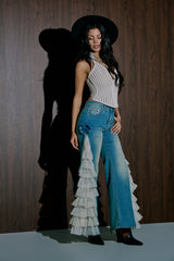 RUFFLE CITY STRAIGHT LEG DENIM