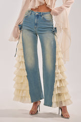 RUFFLE CITY STRAIGHT LEG DENIM