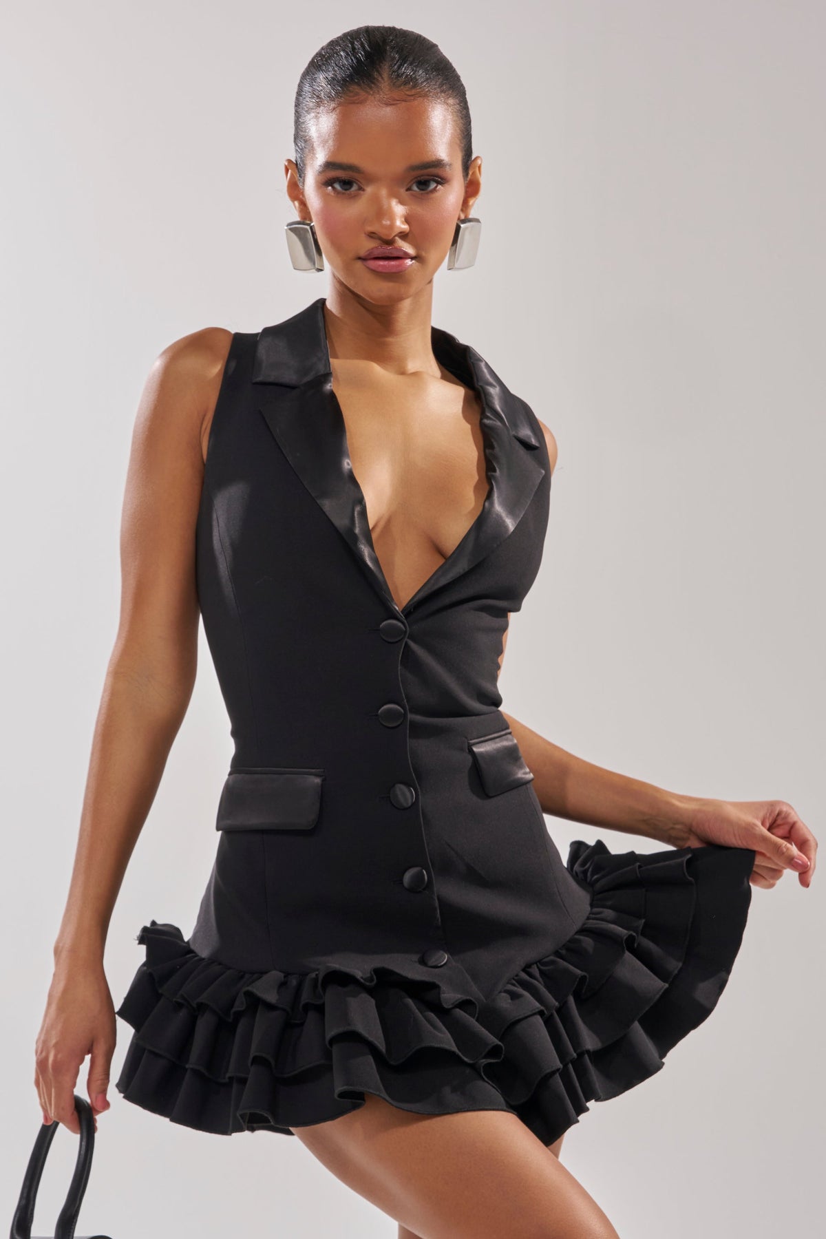 SUITED UP SLEEVELESS MINI DRESS