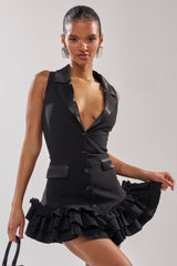 SUITED UP SLEEVELESS MINI DRESS