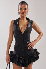SUITED UP SLEEVELESS MINI DRESS