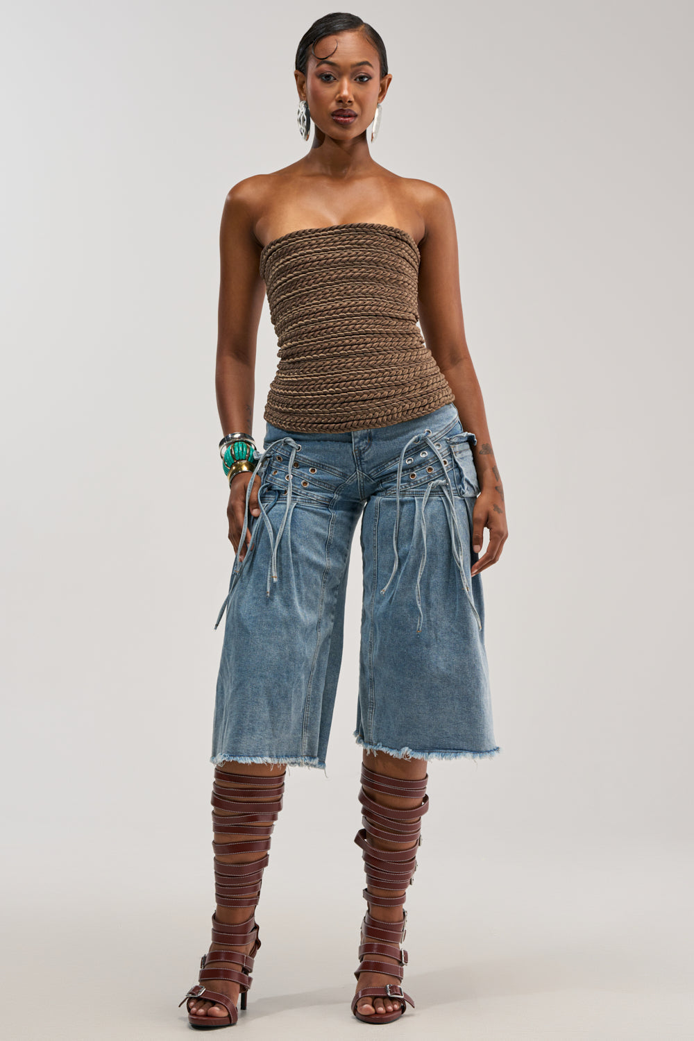 BABY GIRL DENIM GAUCHO SHORT
