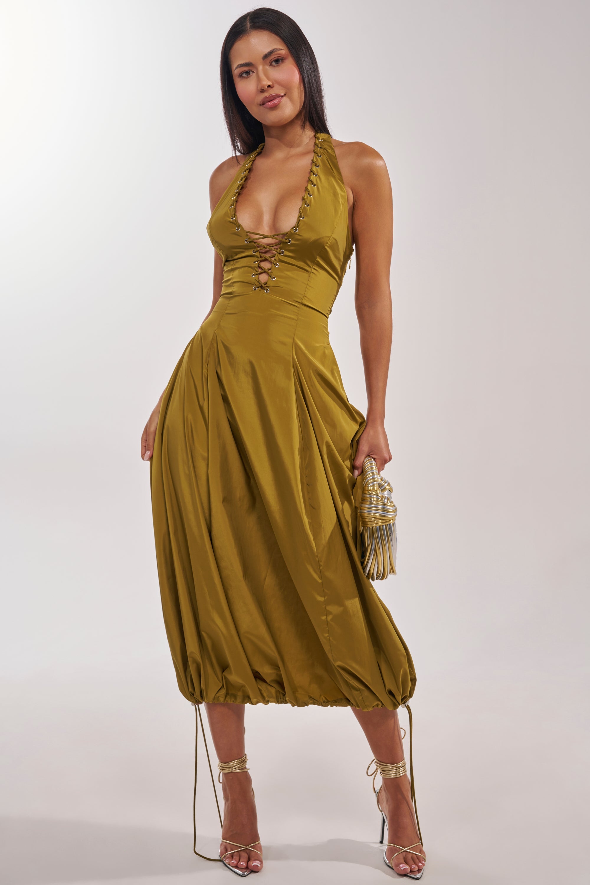 SOMETHING LIGHT NYLON MAXI DRESS
