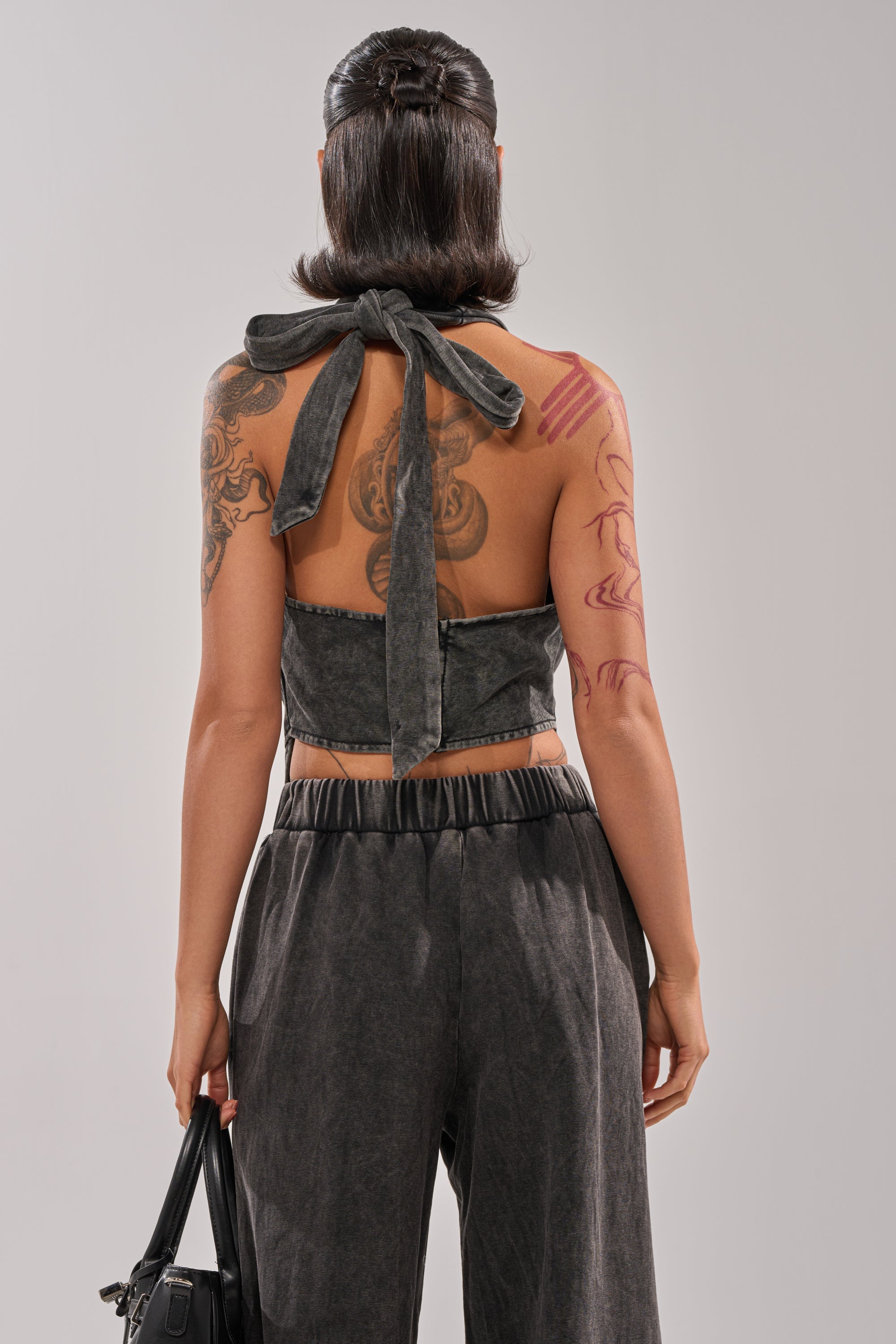 LEILA DISTRESSED COWL NECK TOP