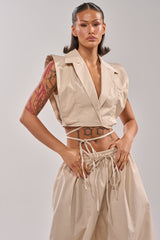 GUESS WHO VNECK COLLARED BLOUSE