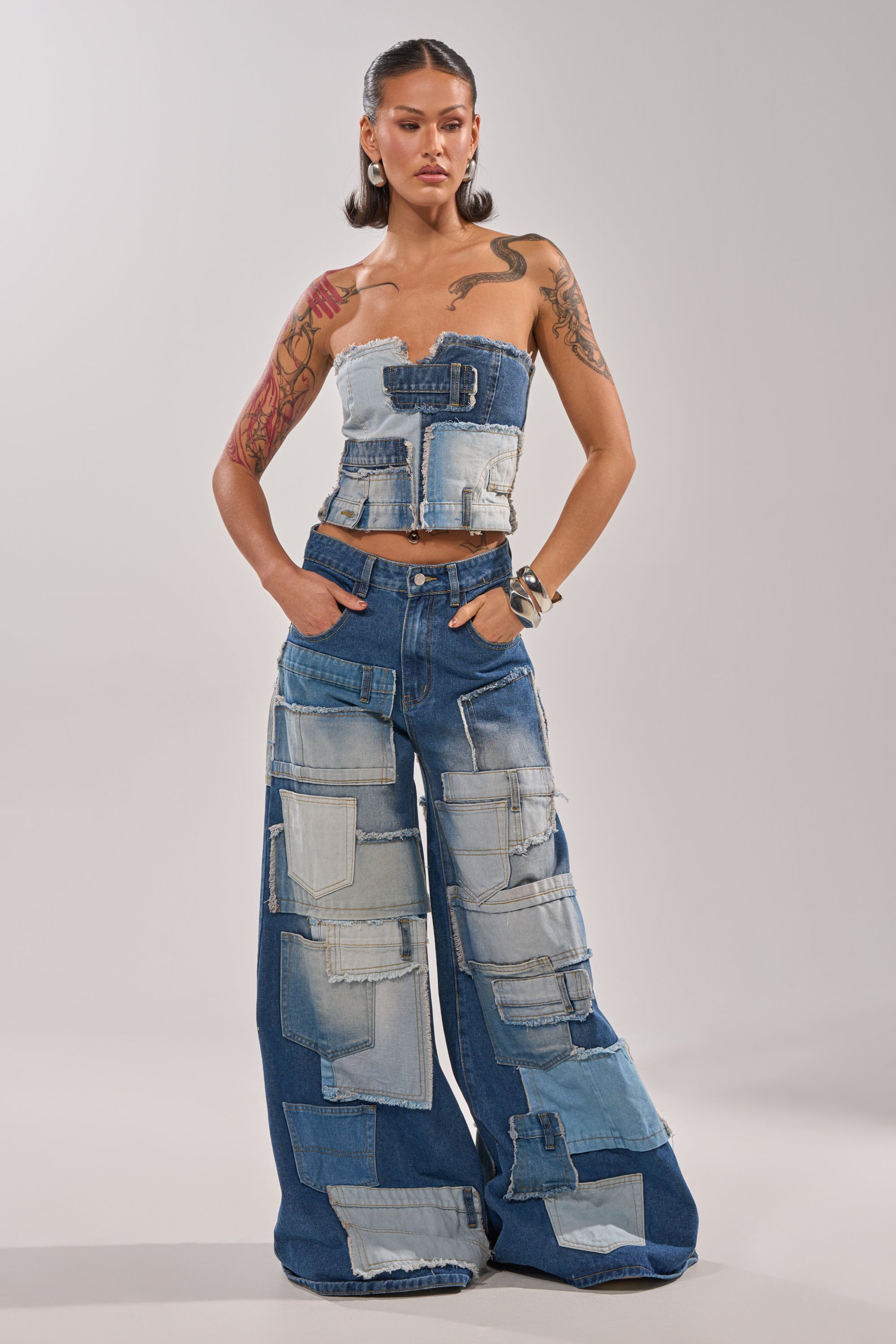 PATCH ME UP DENIM CORSET