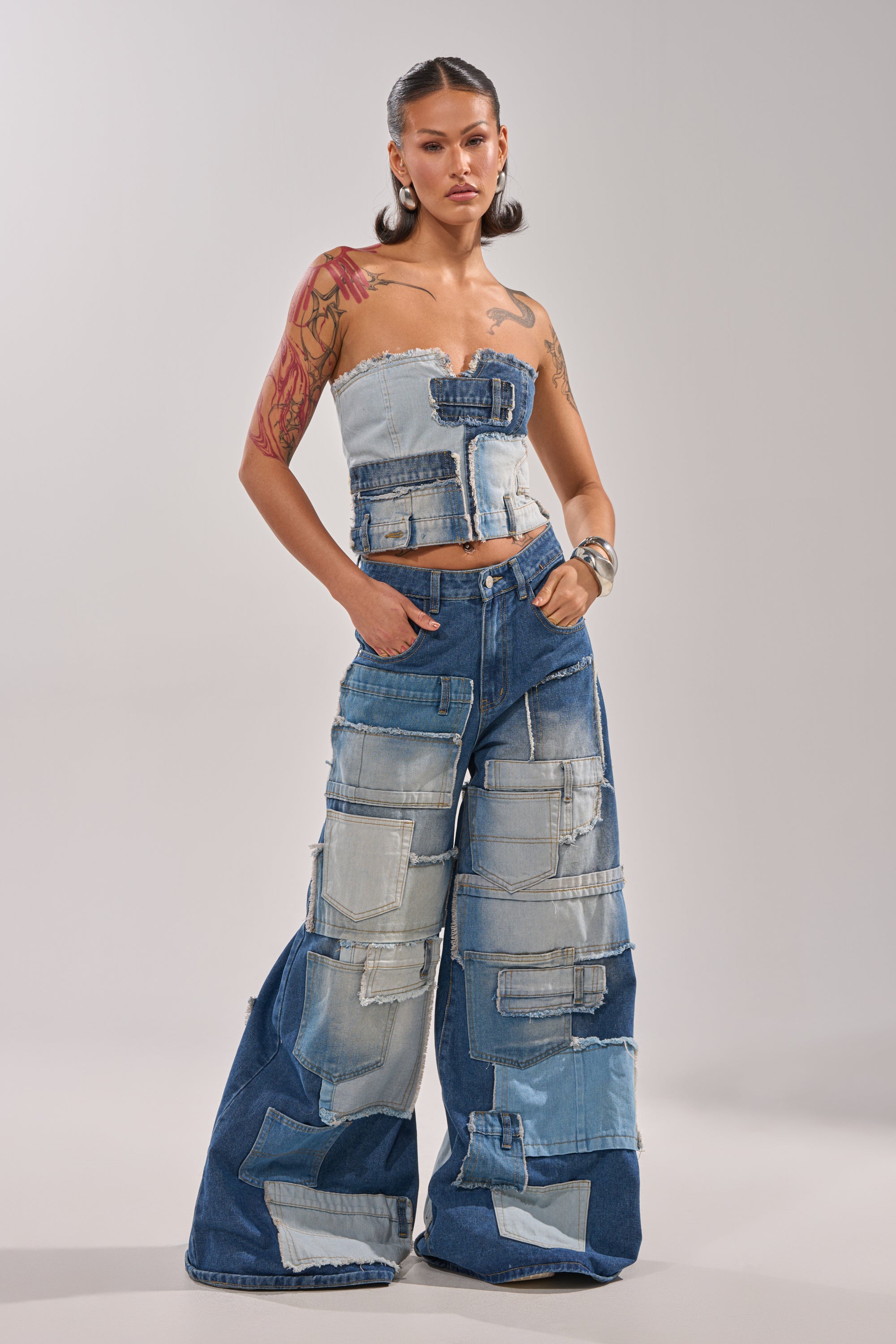 PATCH ME UP DENIM CORSET
