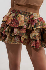 WILD FLORAL TAPESTRY SKIRT