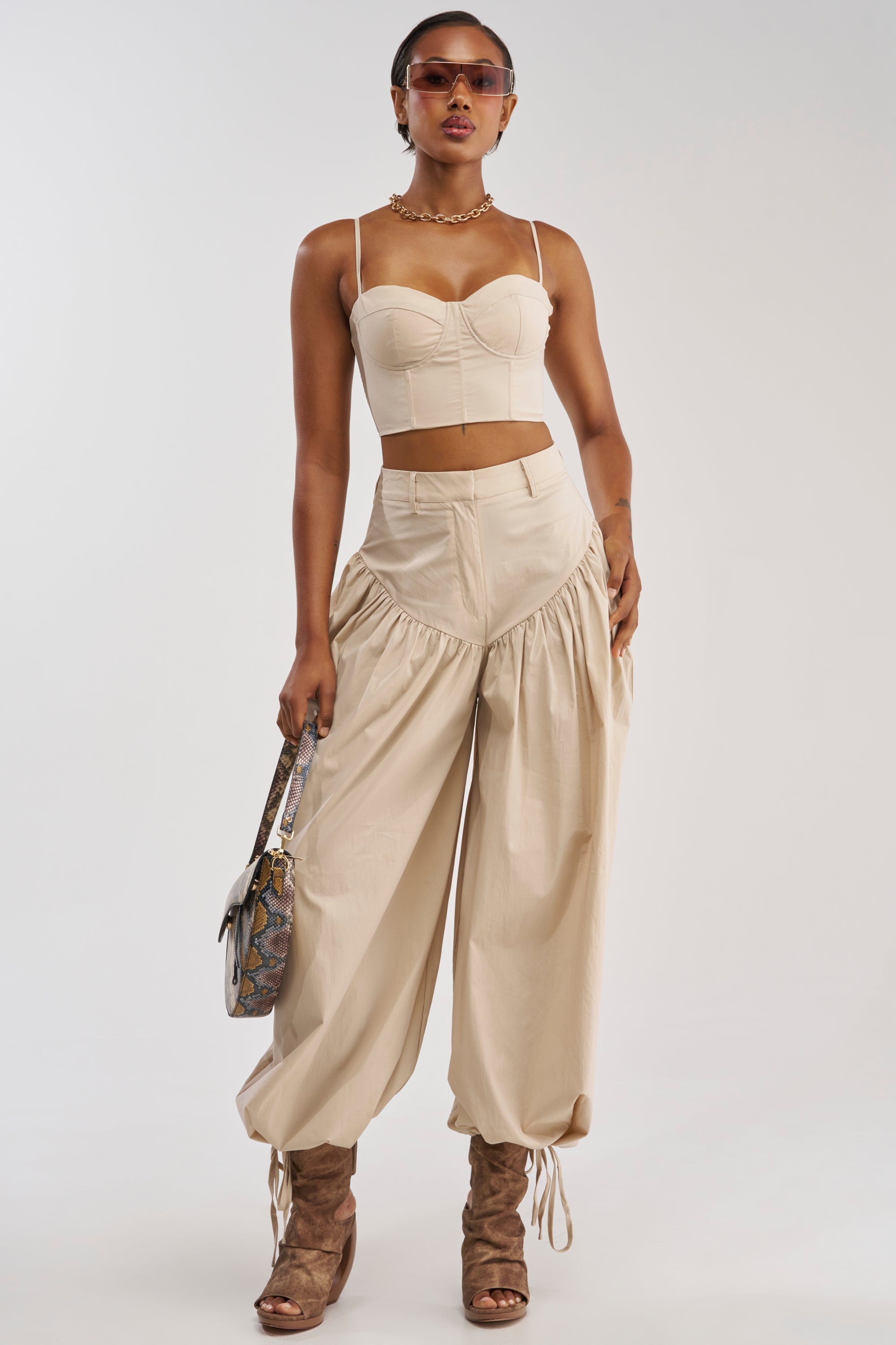 LUCKY FOR YOU BALLOON PANT IN BEIGE