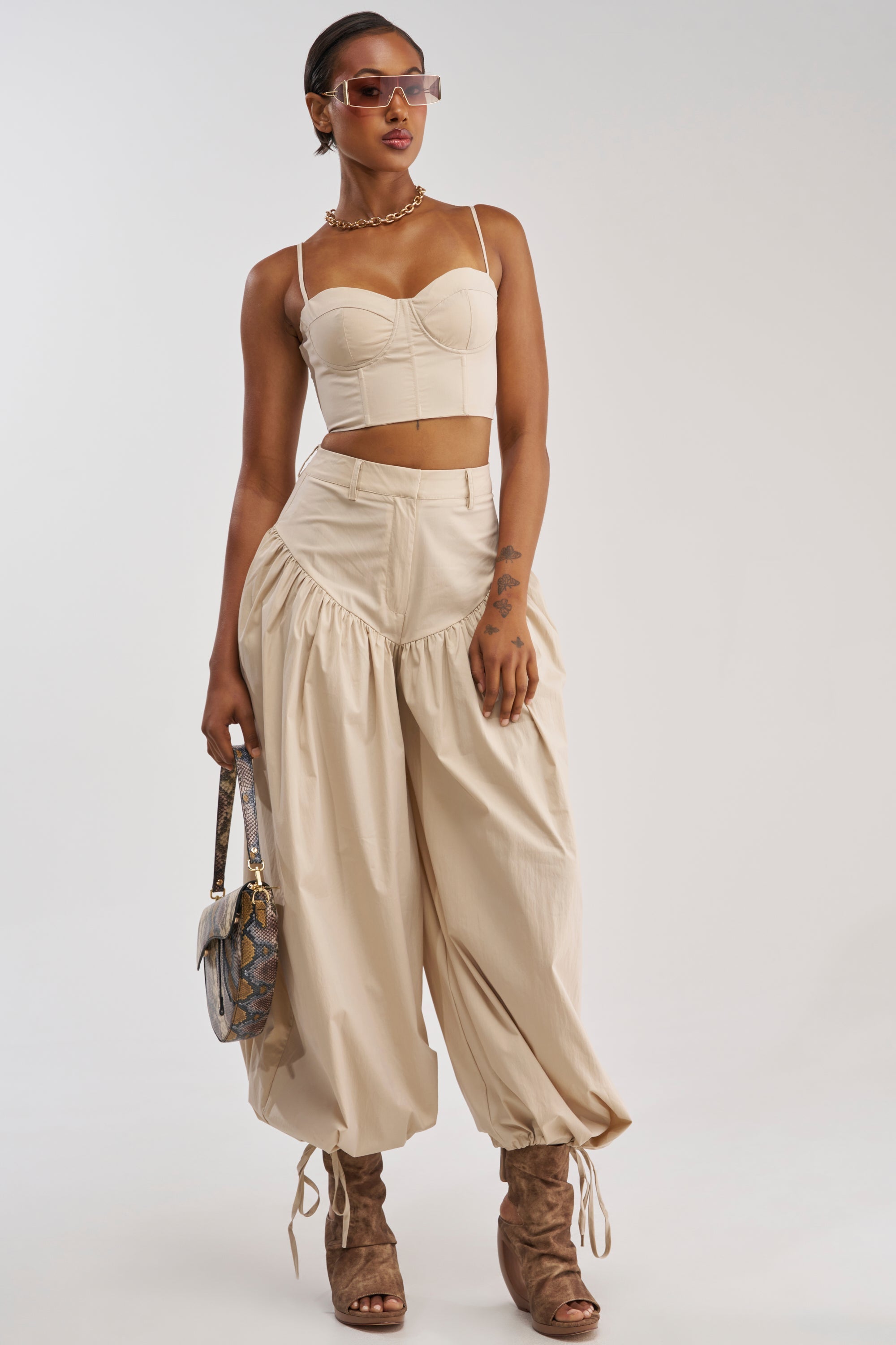 LUCKY FOR YOU BALLOON PANT IN BEIGE