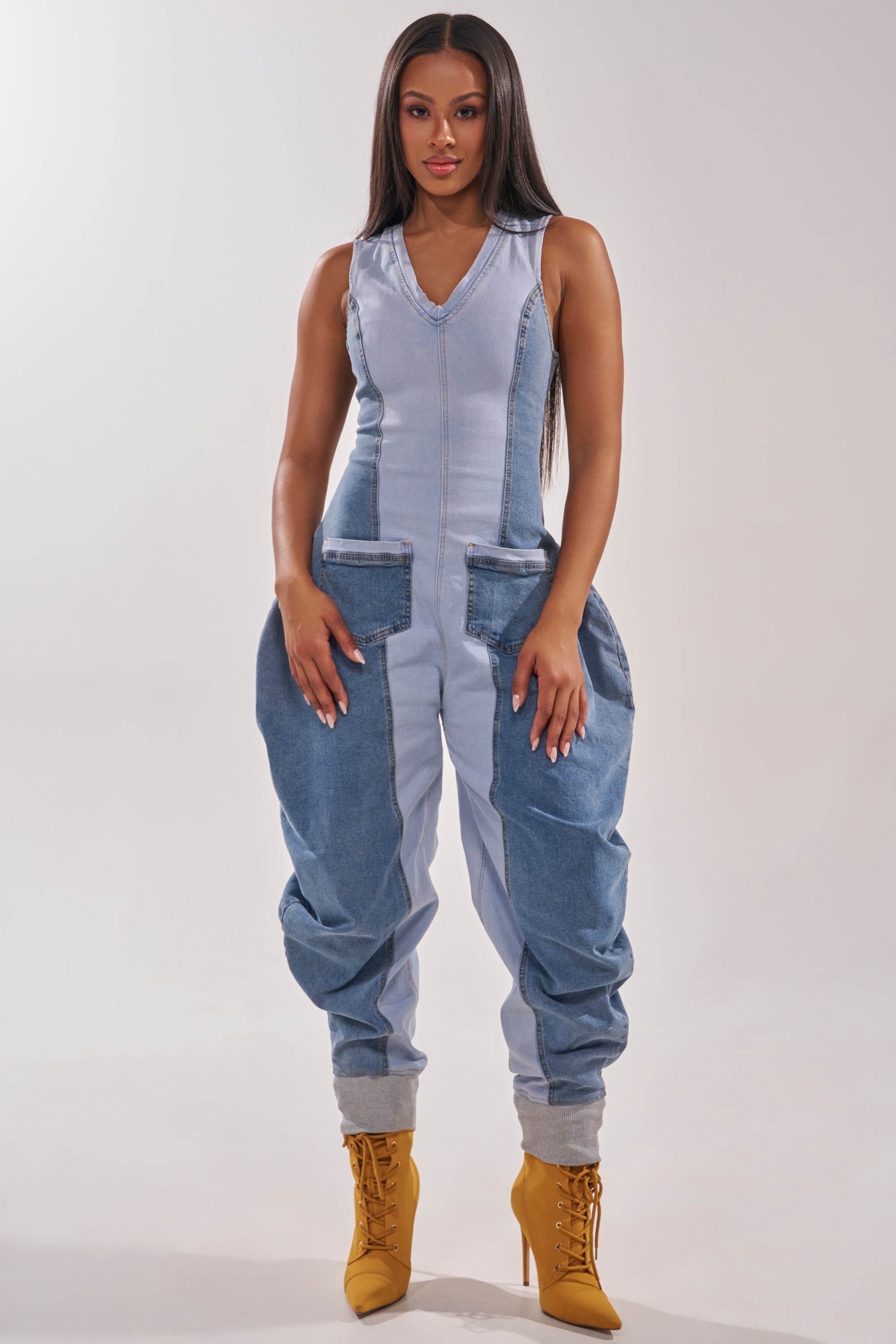 TALK OF THE STREET DENIM JUMPSUIT