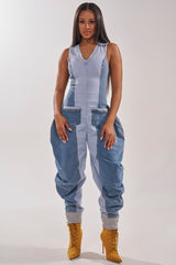 TALK OF THE STREET DENIM JUMPSUIT